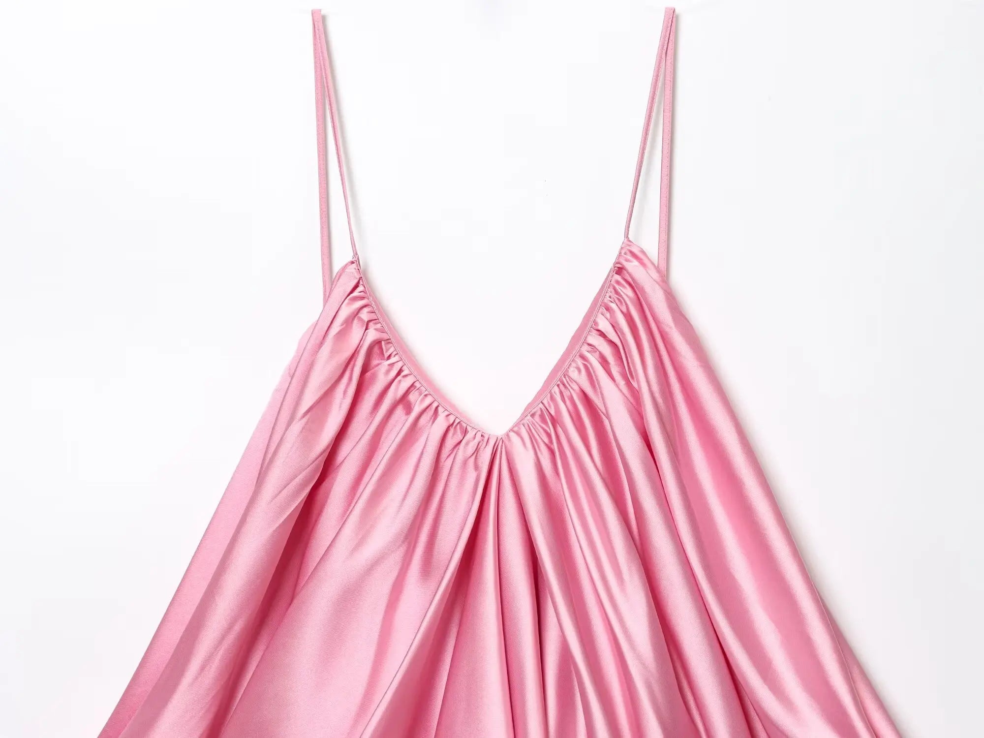 UNIZERA satin texture pleated top camisole casual 2025 summer new products women's clothing temperament sexy top Aviola