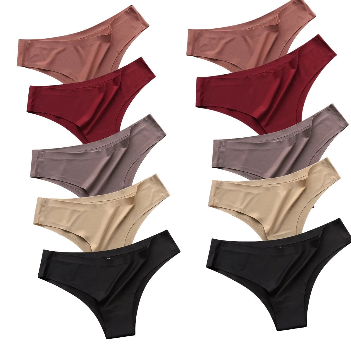 10Pcs/Set Seamless Panties Women Ice Silk Underwear Sexy Sports Briefs Low Waist Panties Female Soft Ultra-thin Lingerie Aviola