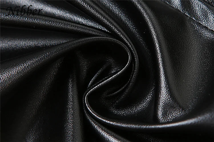 Nibber Leather Punk Sexy Tank Tops Women Halter Neck Zipper Backless Sleeveless Top Female Locomotive Streetwear Nightclub Vest Aviola