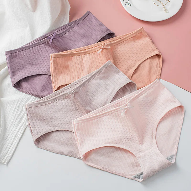 7Pcs/Set Cotton Panties Low Waist Briefs Women Sexy Lingerie Female Underpants Panty Solid Color Breathable Underwear Intimates Aviola