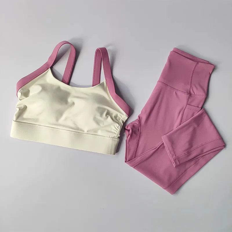 Yoga Suit for Women High-end 2PCS Yoga Set Workout Sets Sportswear Gym Clothing Fitness Suit Bras and Leggings Sports Suits Aviola