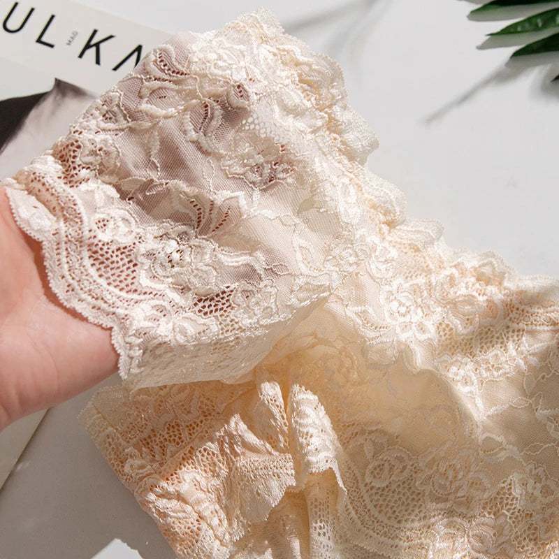 4PCS/Set Lace Women Panties Sexy Underwear Perspective Floral Hollow Out Briefs Female Underpants Breathable Ladies Lingerie Aviola