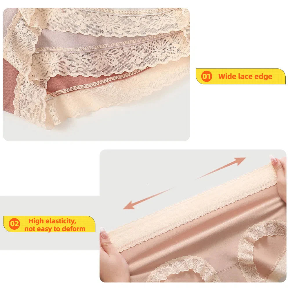 3PCS Cotton Size M-XXL Women's Panties Sexy Fashionable Women's Underwear Ladies lace Comfortable Briefs Girl's Lingerie Aviola