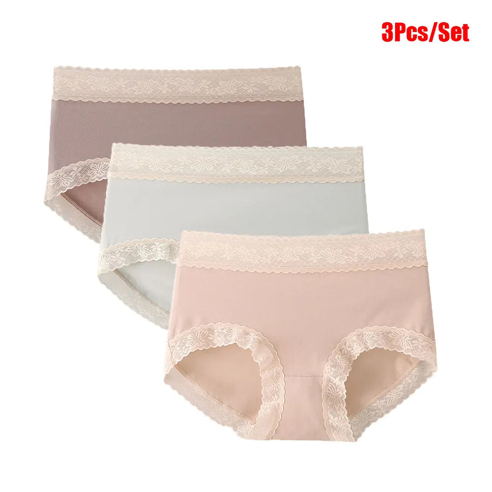 3PCS Cotton Size M-XXL Women's Panties Sexy Fashionable Women's Underwear Ladies lace Comfortable Briefs Girl's Lingerie Aviola