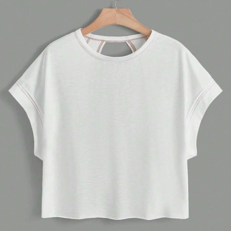 Europe and the United States foreign trade women's 2024 new women's back sports yoga T-shirt relaxed casual breathable Aviola
