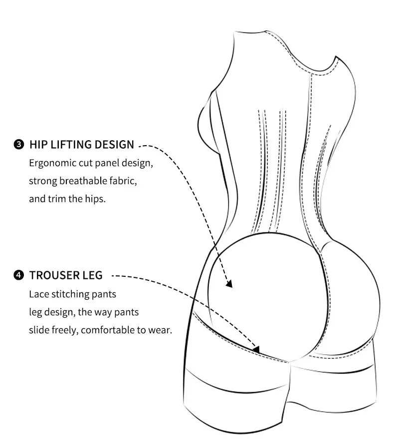 Body Shaper Women Colombian Fajas Shapewear Bodysuit 9-bone High Compression Girdles Double Tummy Control Full Body Open Crotch Aviola