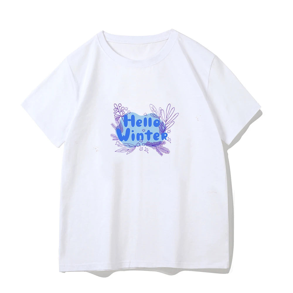 2024 Europe and the United States street new print season art text short sleeve women Y2K women's T-shirt vest halter Aviola