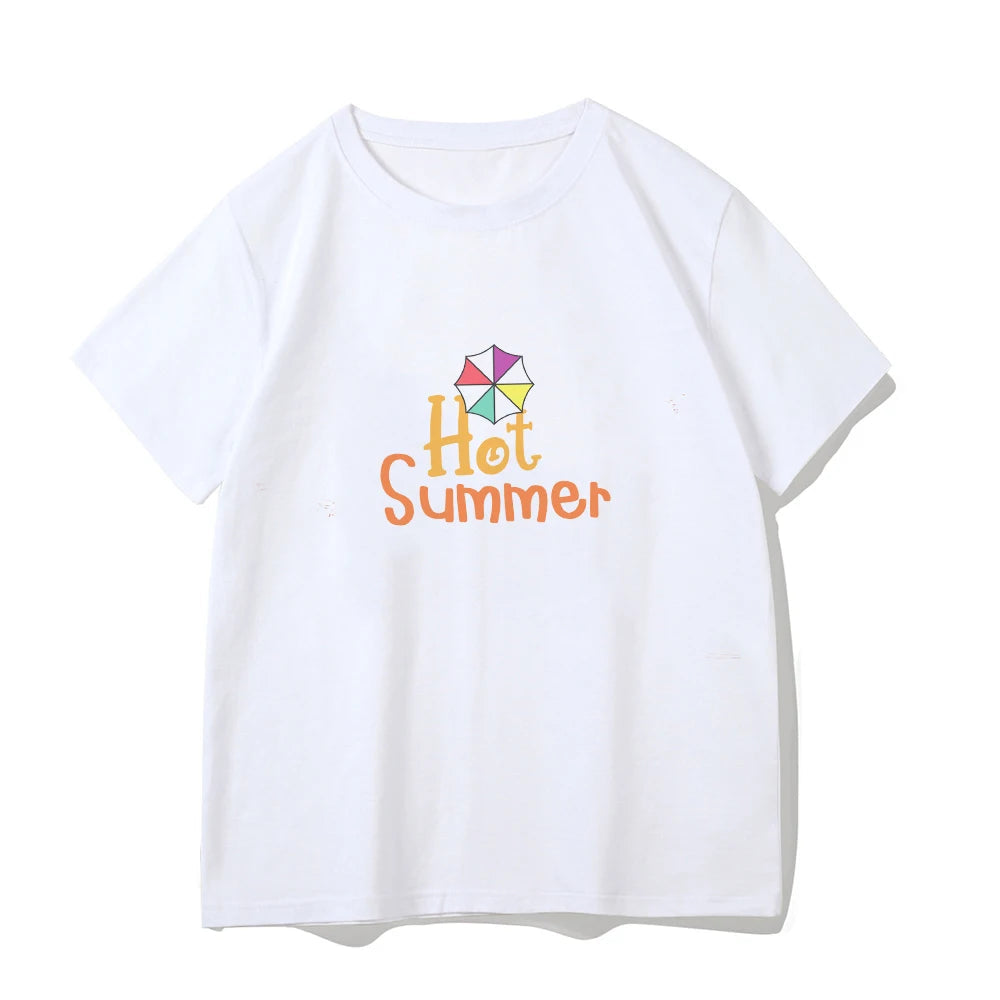 2024 Europe and the United States street new print season art text short sleeve women Y2K women's T-shirt vest halter Aviola