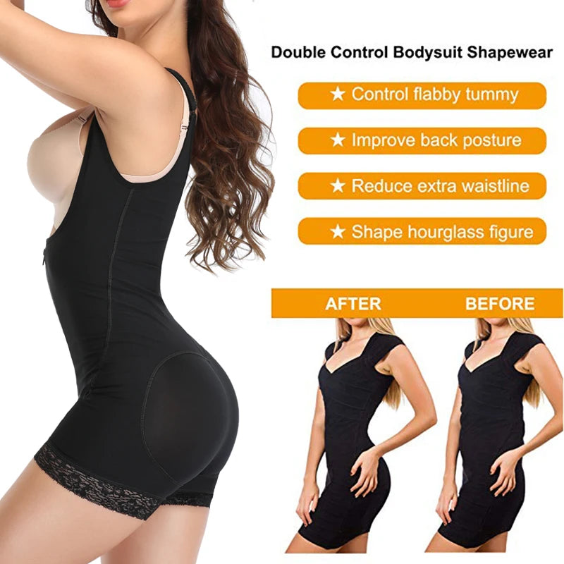 Bdoy Shapers Women High Waist Slimming Sheath Belly Compression Garment Tummy Full Bodysuits Shapewear Fajas Without Pads Aviola