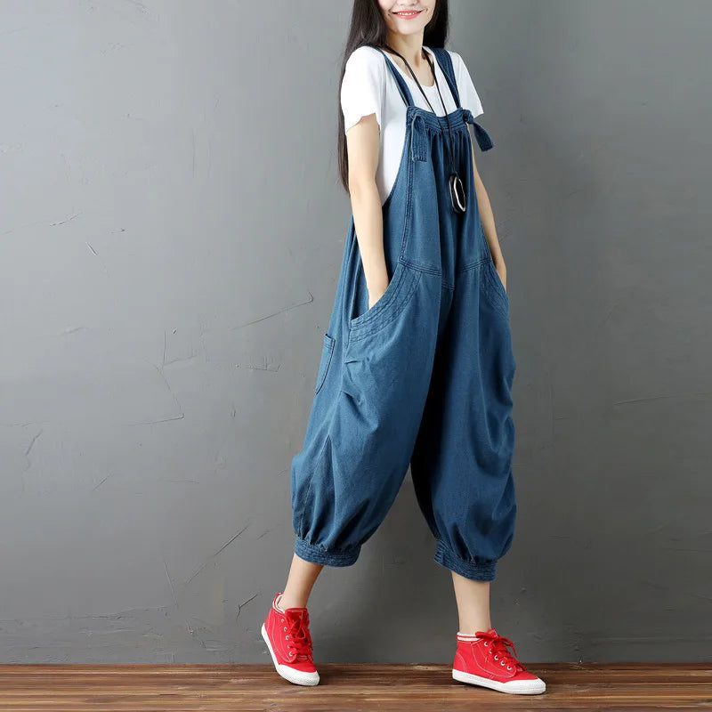 Jumpsuits Women Denim One Piece Mom Jeans Overalls Wide Leg Long Pants High Waist Rompers Y2k Streetwear Work Casual 2025 Aviola