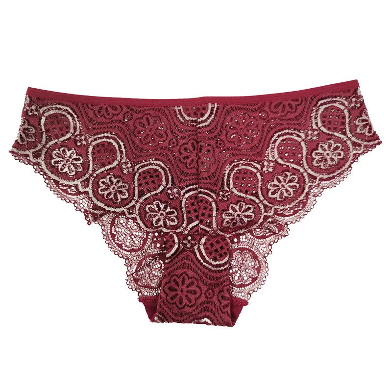 Woman Lace Panty Sexy Weave Panties for Women Floral Briefs Female Underwear Printed Underpants Fashion Sexy Lingerie NK2135 Aviola