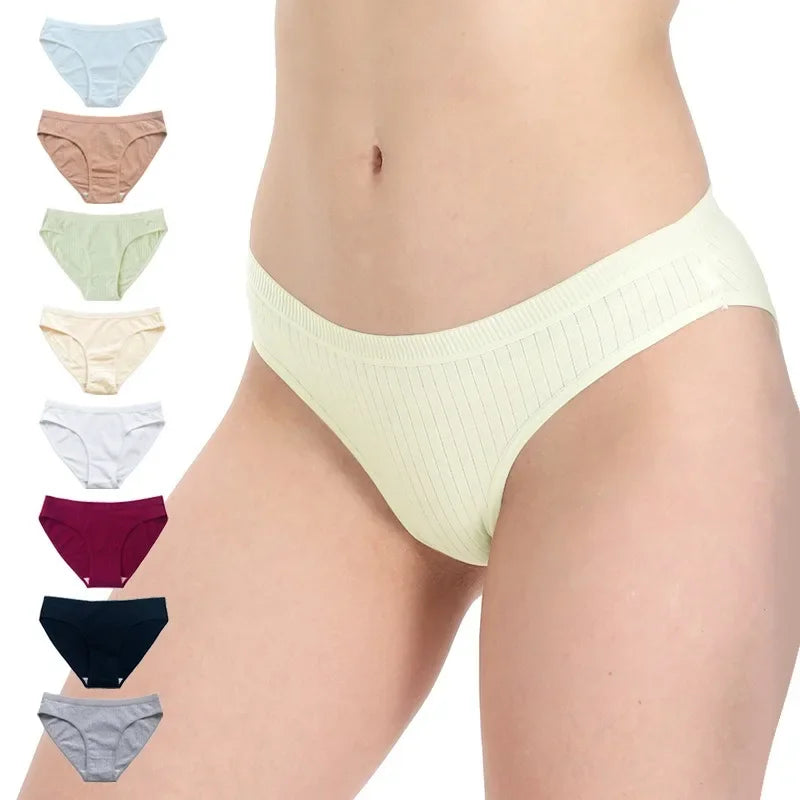 5Pcs/Set Cotton Panties Women Briefs Female Underpants Solid Color Seamless Underwear M-XL Sexy Lingerie Comfort Intimates Aviola