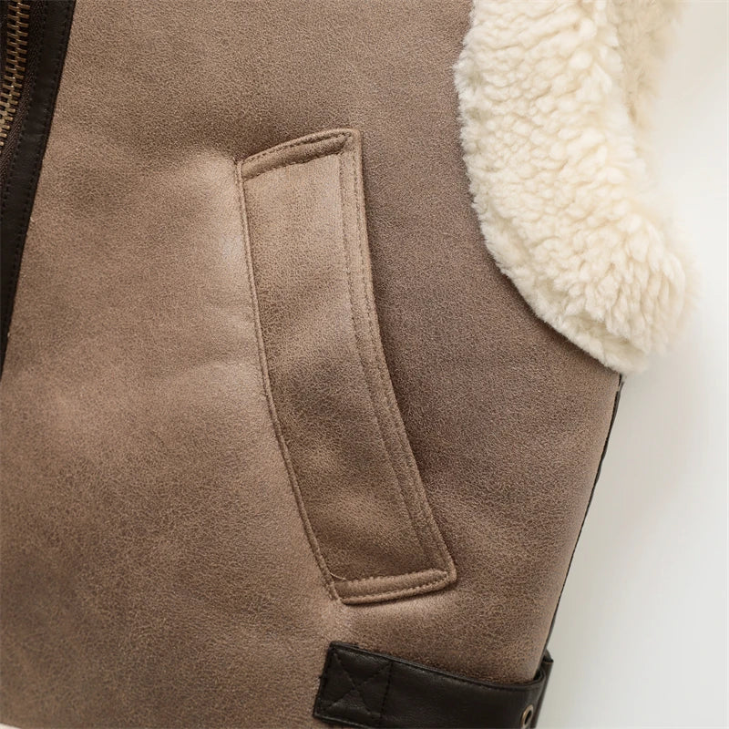 RARF Autumn Winter Women Fur Vest High Street Female Faux Sheepskin Fur Waistcoat Chic Fleece Thick Warm Sleeveless Outwear Aviola