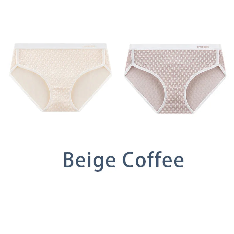 2PCS/Set Women Plus Size Modal Antibacterial Underwear Sexy Jacquard Sport Panties Comfort Briefs Girls Soft Lingerie Aviola
