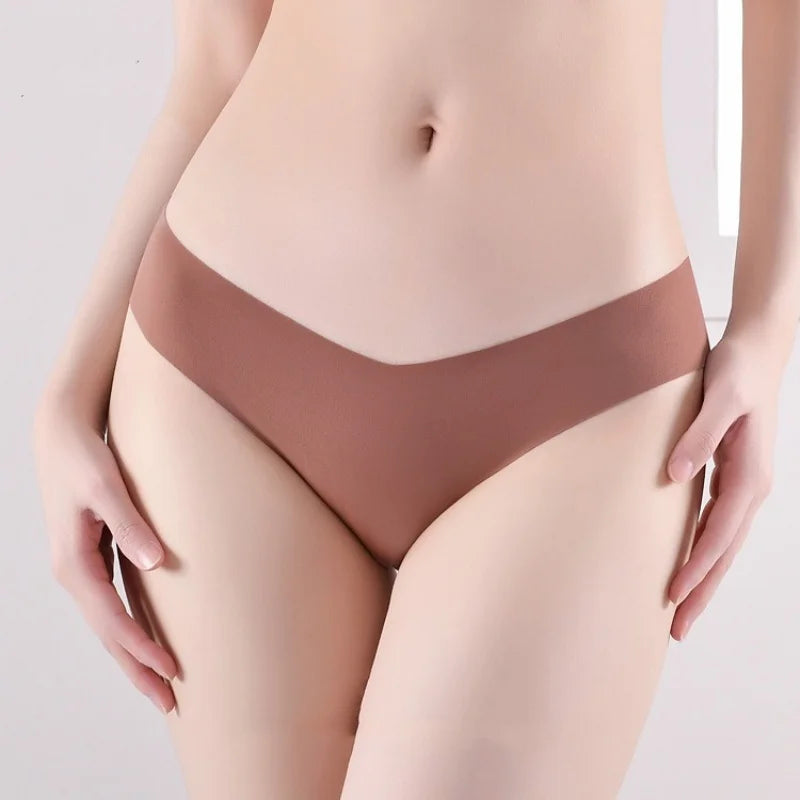 5Pcs/Set Women Panties Seamless Briefs Thin Female Vneck Underpants Summer Soft Panties Sexy Lingerie Underwear Underwear Aviola