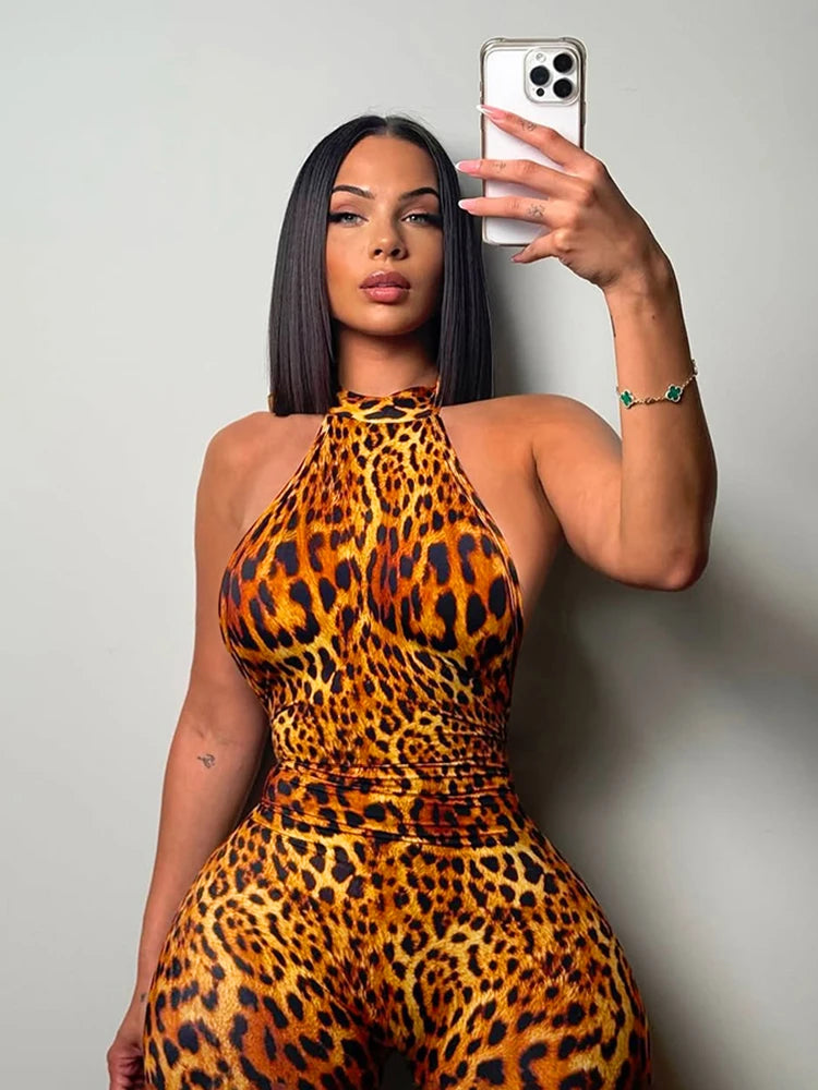 Nibber Bandage Sexy Dot Print Romper Women Y2K Backless Halter Fit Tight Stretch Summer Trend Hipster Activity Workout Playsuits Aviola