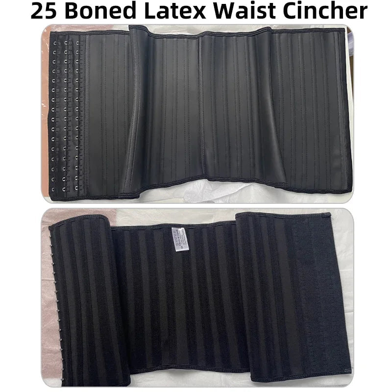 25 bones Corset Waist Trainer Latex Body Shapewear Women Tummy Shaper Belly Sheath Sllimming Belt Modeling Strap Weight Loss Aviola
