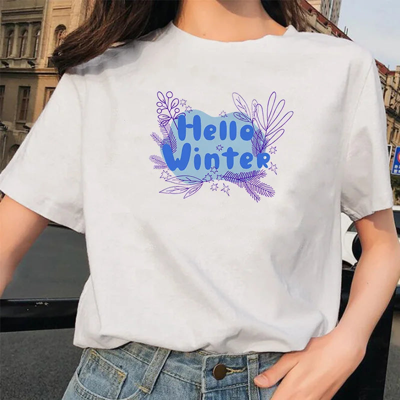 2024 Europe and the United States street new print season art text short sleeve women Y2K women's T-shirt vest halter Aviola
