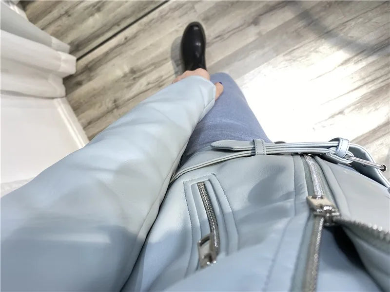 RARF Spring and Autumn 2024 The new belt detachable epaulet motorcycle jacket leather jacket Aviola