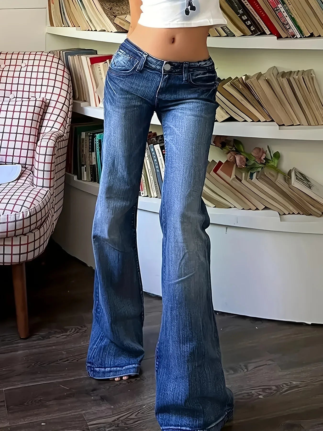 Flare Pants Women Jeans High Waist Streetwear Trousers Skinny Stretch Distressed Washed Pocket 2025 Y2k Mom Jeans Vintage Denims Aviola