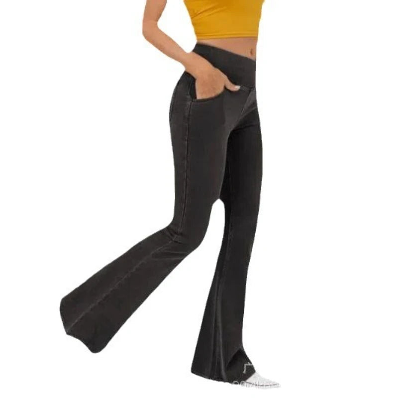 Denim Pant Women Jeans Long Flare Pants Slim Mom Jeans High Waist Yoga Trousers Y2k Streetwear Elegant Splice Sexy Work 2025 Aviola