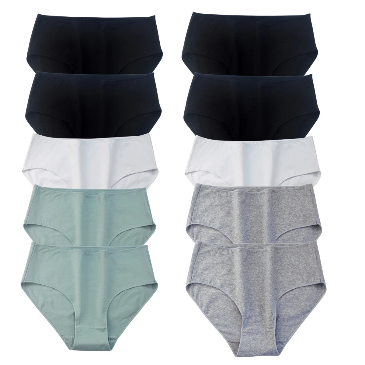 10Pcs/Set Cotton Panties Women Comfort Briefs Female High Waist Underwear Underpants Solid Color Intimates M-2XL Aviola