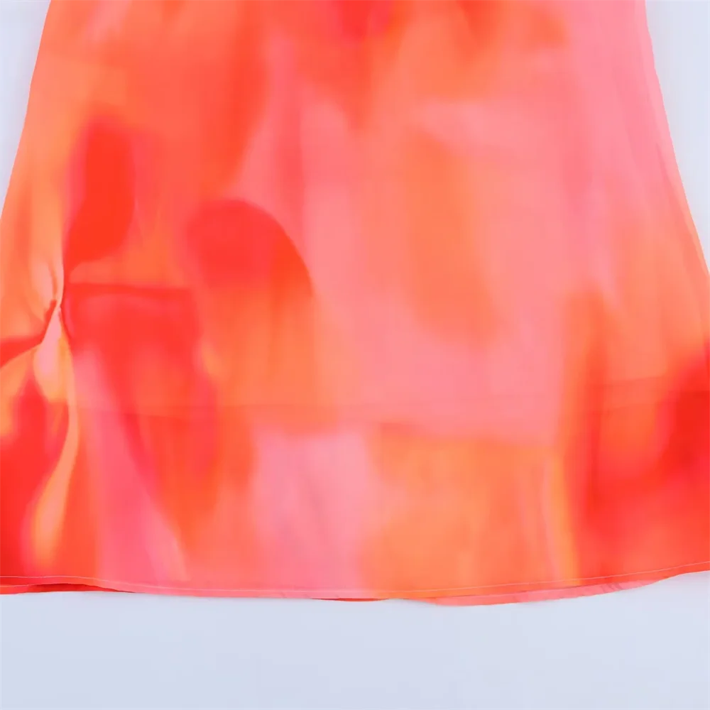 BM&MD&ZA2025backless design printed thin scarf decorated long skirt sexy temperament beach style dress summer women's clothing Aviola