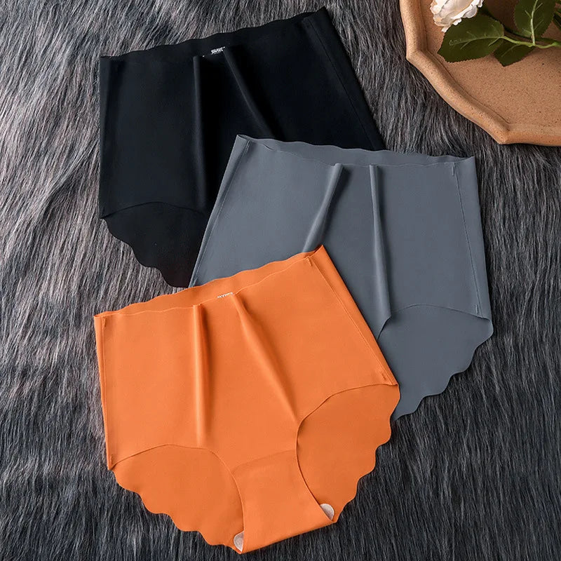 10Pcs/Set Panties Women Seamless Briefs Ice Silk High Rise Panties Female Underpants Solid Comfy Underwear Lingerie Aviola