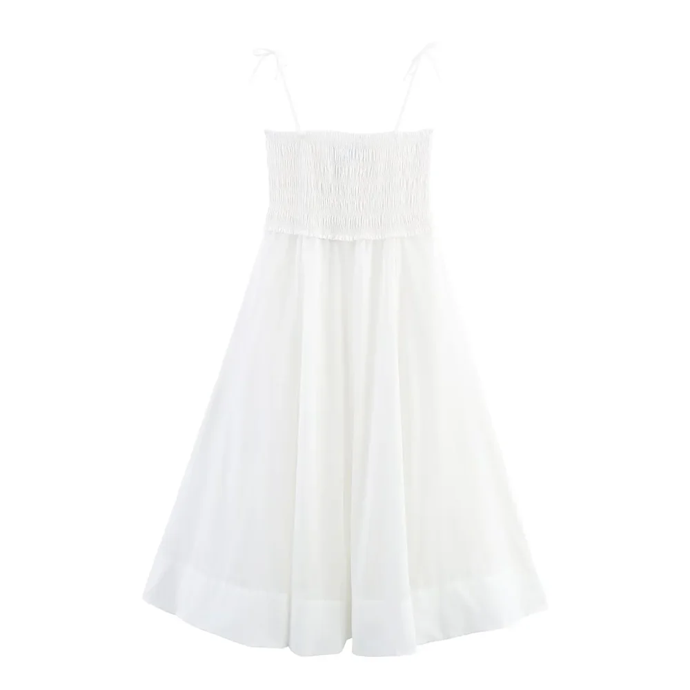 BM&MD&ZA2025holiday style sweet simple splicing sling dress loose long skirt summer women's clothing Aviola