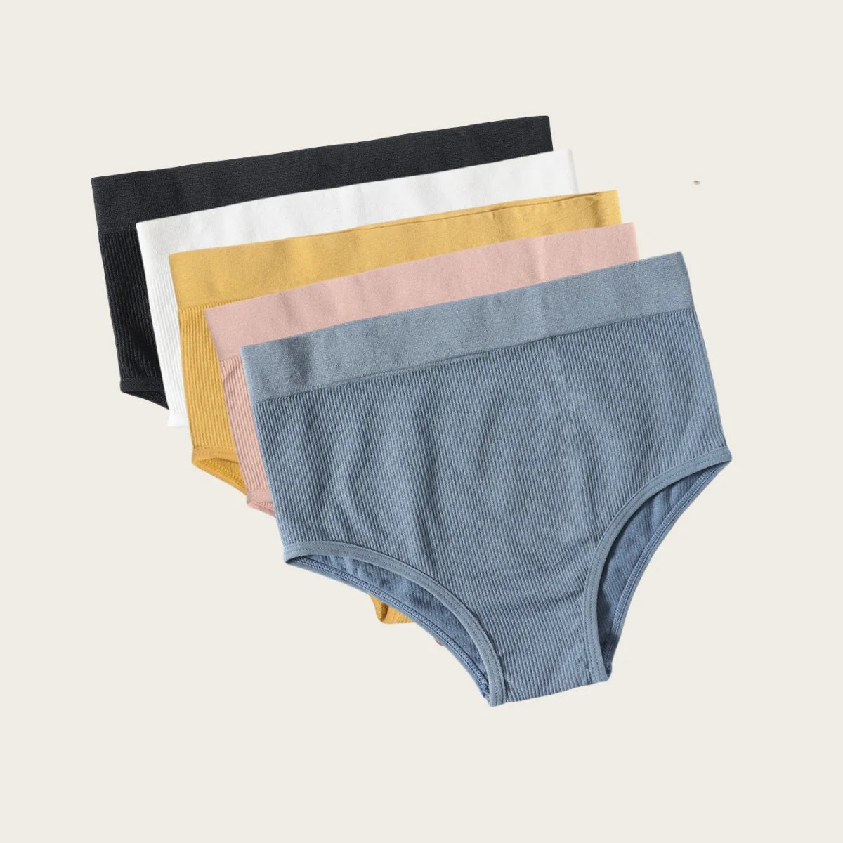 5Pcs/Set Sexy Panties Women Comfort Briefs Soft Intimate High Rise Panty Female Lingerie Solid Color Underpants M-XL Aviola