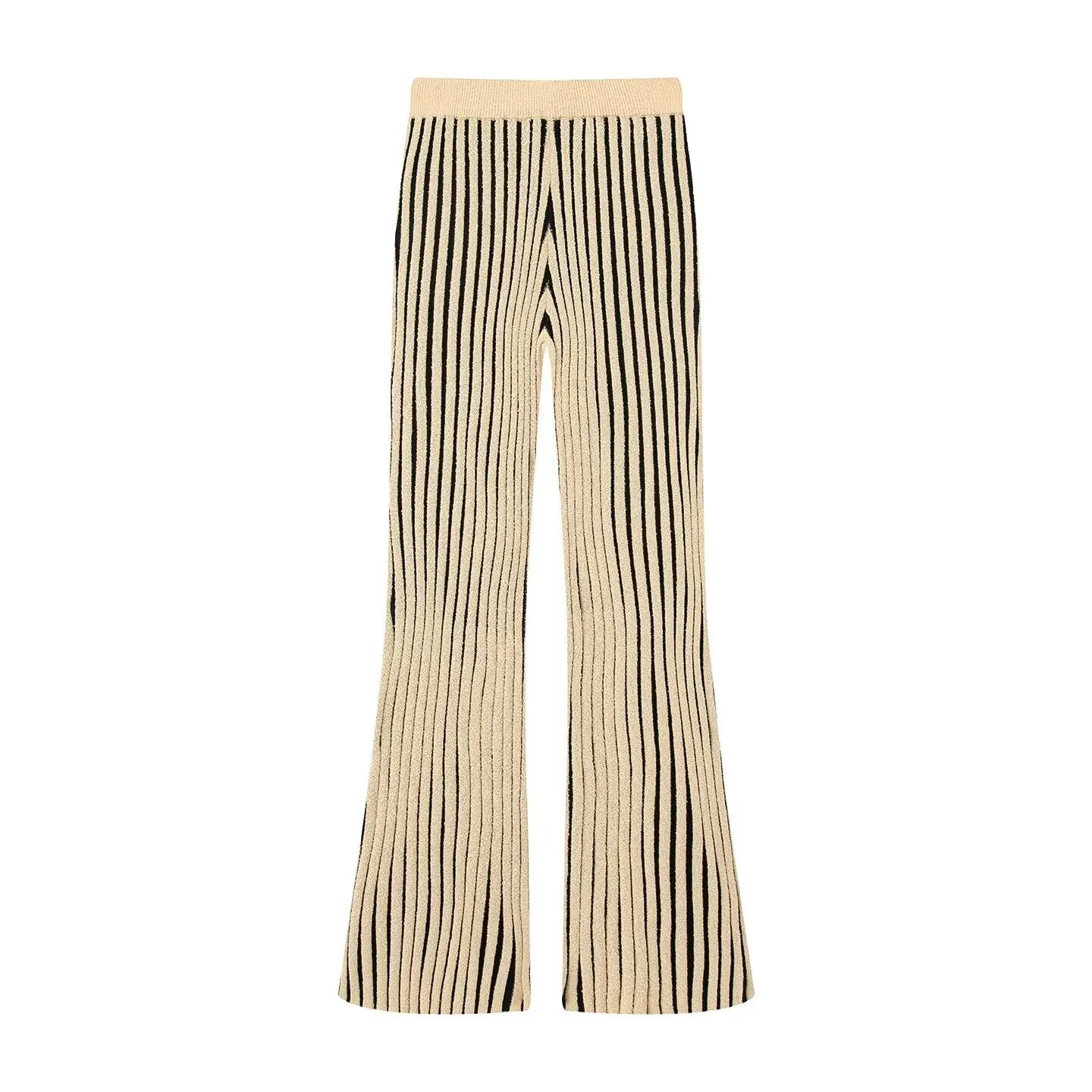 UNIZERA Casual Chic Suit Striped Drop Shoulder Sleeveless Knit Top + High Waist Pants 2025 Summer New Arrivals Women's Clothing Aviola