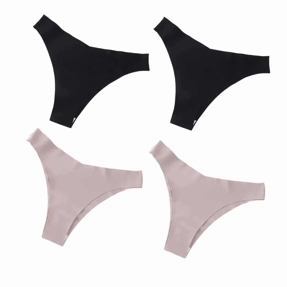 4Pcs/Set Seamless Panties Women Low Rise V-Shaped Briefs Ice Silky Quick-Drying Sport Female Underpants Underwear Aviola