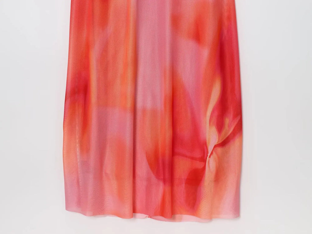 UNIZERA Scarf Printed Backless Long Dress 2025 Summer New Arrivals Women's Wear Elegant Satin Textured Dress Aviola