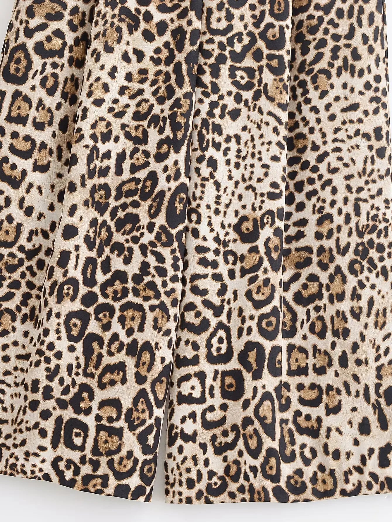 UNIZERA Leopard Satin with Belt High Waisted Trousers Wide Leg Pants Women's Clothing 2025 Summer New Arrivals Casual Pants Aviola