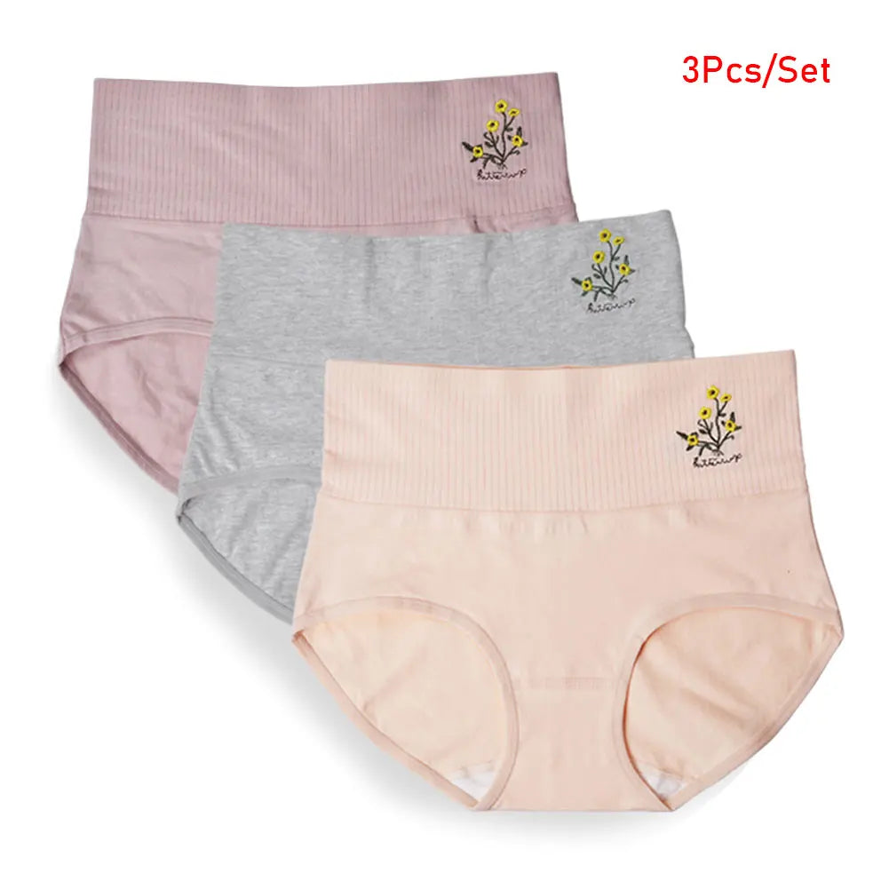 3pcs/set Women's Cotton Underwear High Waist Panties  Briefs for Women Soft Lingerie Female Underpants M-XXL Ladies Panty Aviola