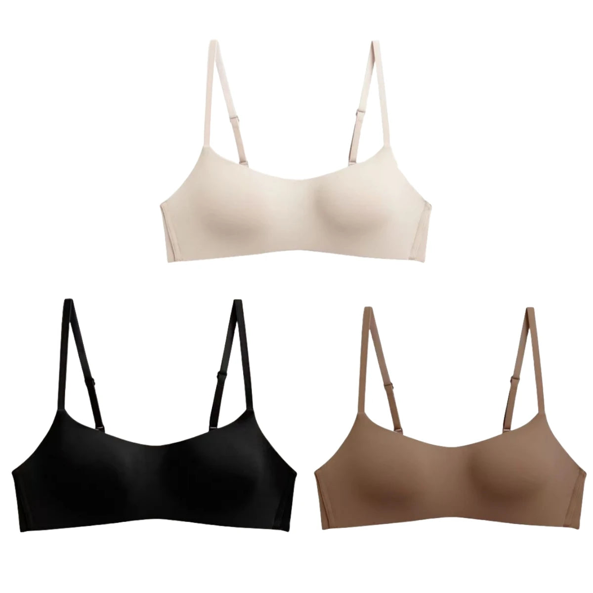 3Pcs/Lot Non-wire Push Up Bras For Women Seamless Underwear Female Sexy Lingerie 1/2 Cup Non-detachable Brassieres Aviola