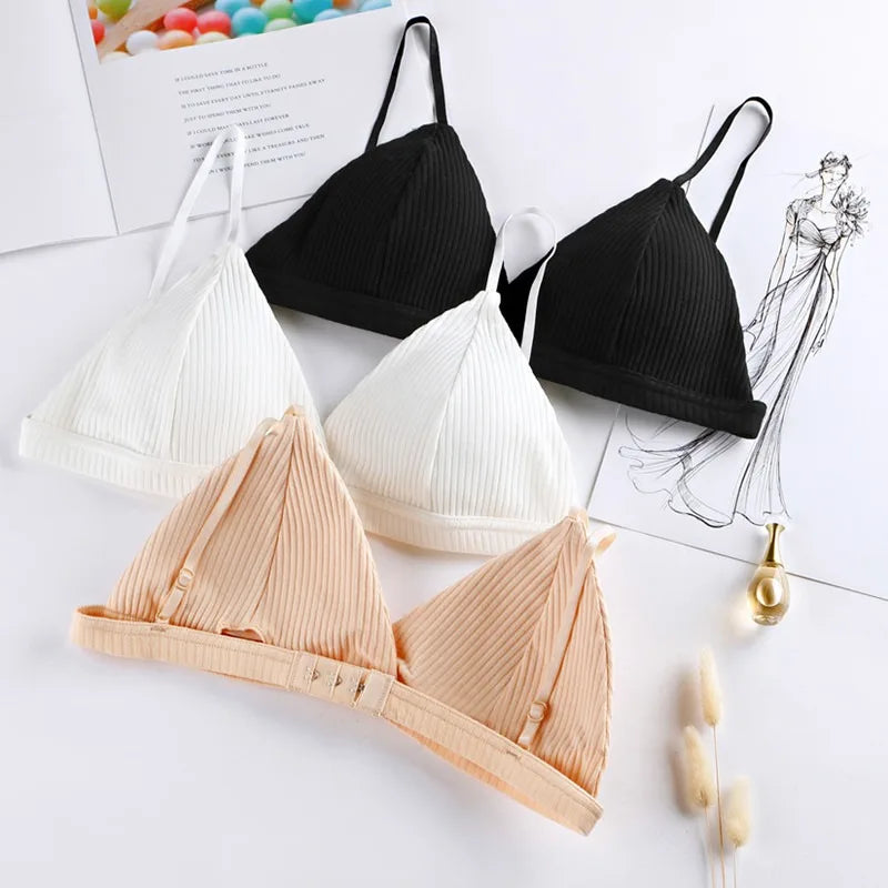 2Pcs/Set Cotton Bras For Women Push Up Bralette Sexy Lingerie Brassiere Female Wire Free Seamless Underwear Padded Bras Aviola