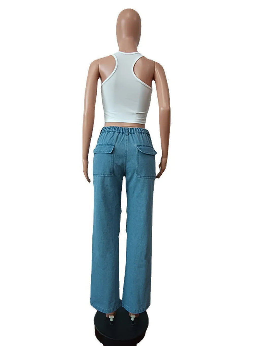 Women Jeans Denim Patchwork Straight Pants Holes Distressed Pockets Washing High Street Low Waist Zipper Fly Flat Winter Aviola