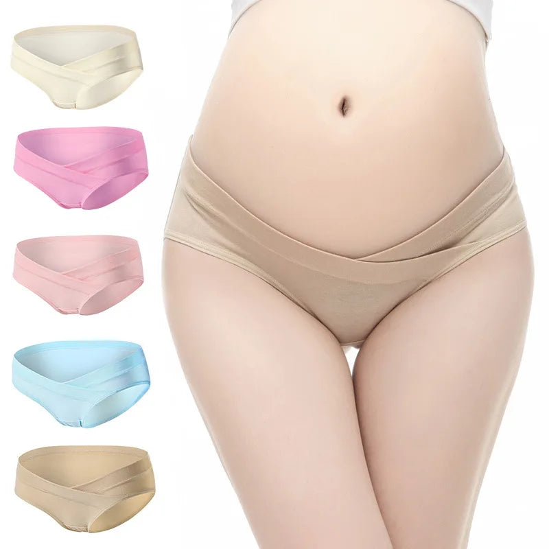 4pcs Maternity underwear women cotton low waist support breathable summer plus size briefs full cotton crotch women's underwear Aviola