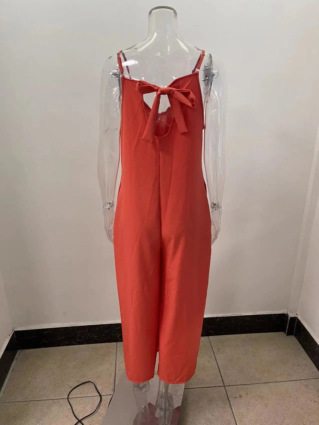 Women Jumpsuits V Neck One Piece Ankle Length Wide Leg Pants Rompers Backless Overalls Solid Pockets Loose Casual Mid Waist Aviola