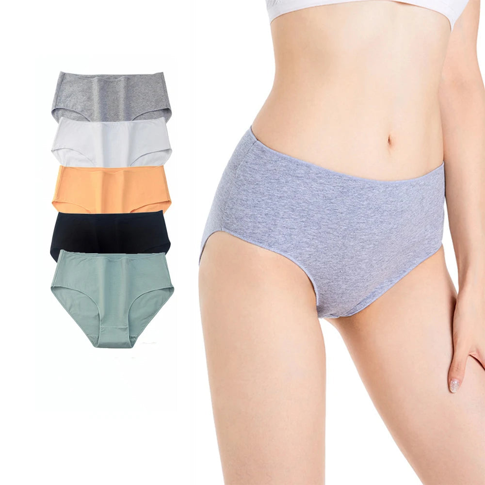 3pcs/Set Cotton Women's Panties Elastic Soft Panties Ladies Underwears Breathable Sexy Comfortable Mid Waist Briefs Lingerie Aviola