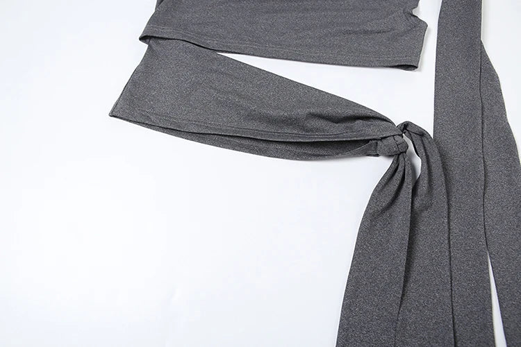 Nibber Hottie Hollow Bandage Tank Tops Women Ribbon One Shoulder Solid Summer Trend Wild Midnight Club Skinny Irregular Vest Aviola
