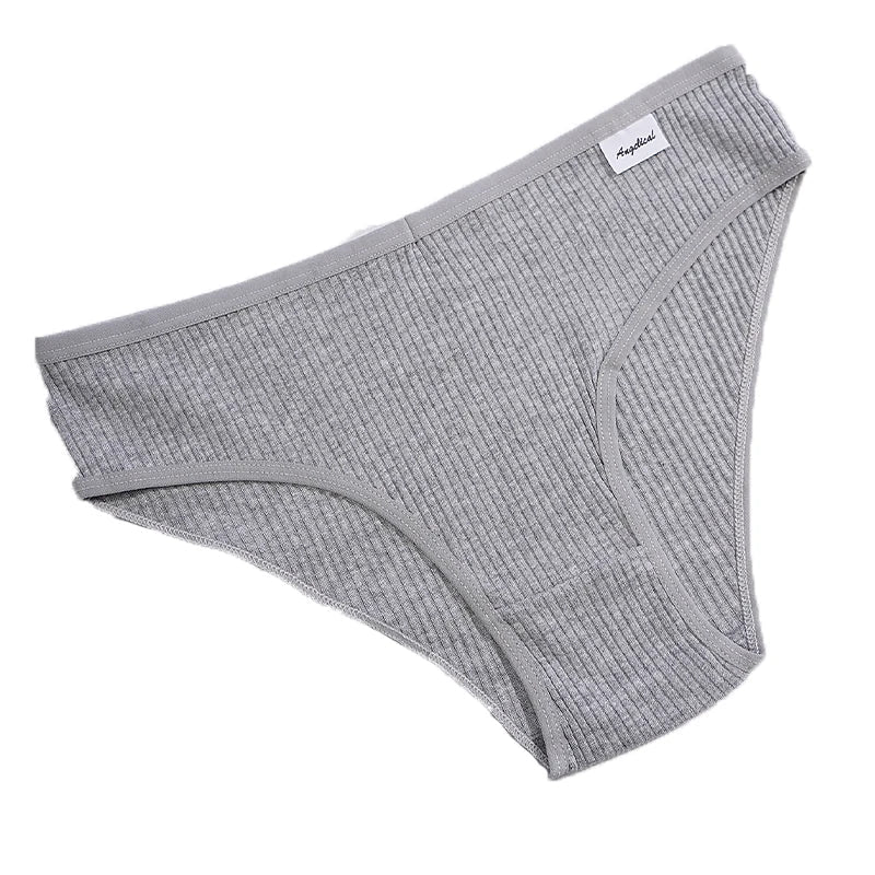 5PCS Women's Low Waist Underwear - Soft, Elastic Hip Underwear with Knitted Details, Breathable COTTON Blend, S-XXL Size Aviola