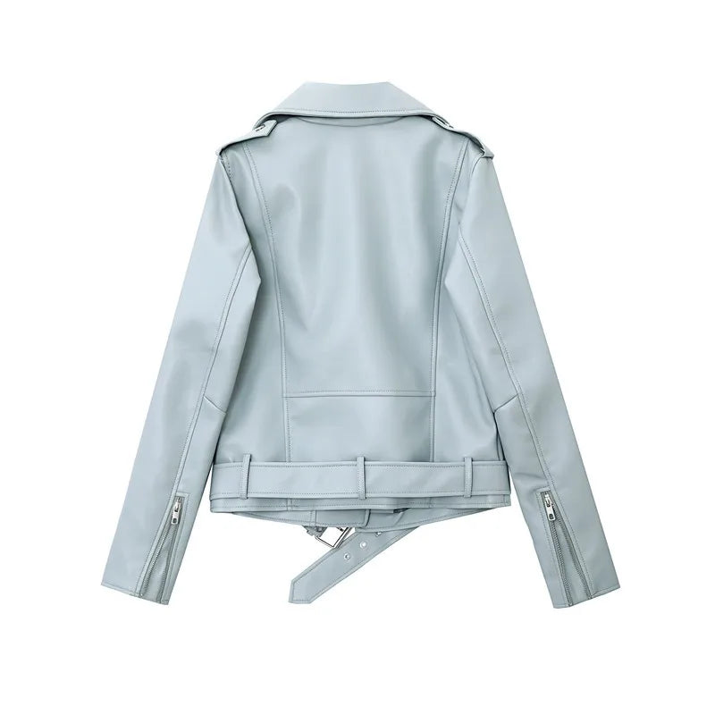 RARF Spring and Autumn 2024 The new belt detachable epaulet motorcycle jacket leather jacket Aviola