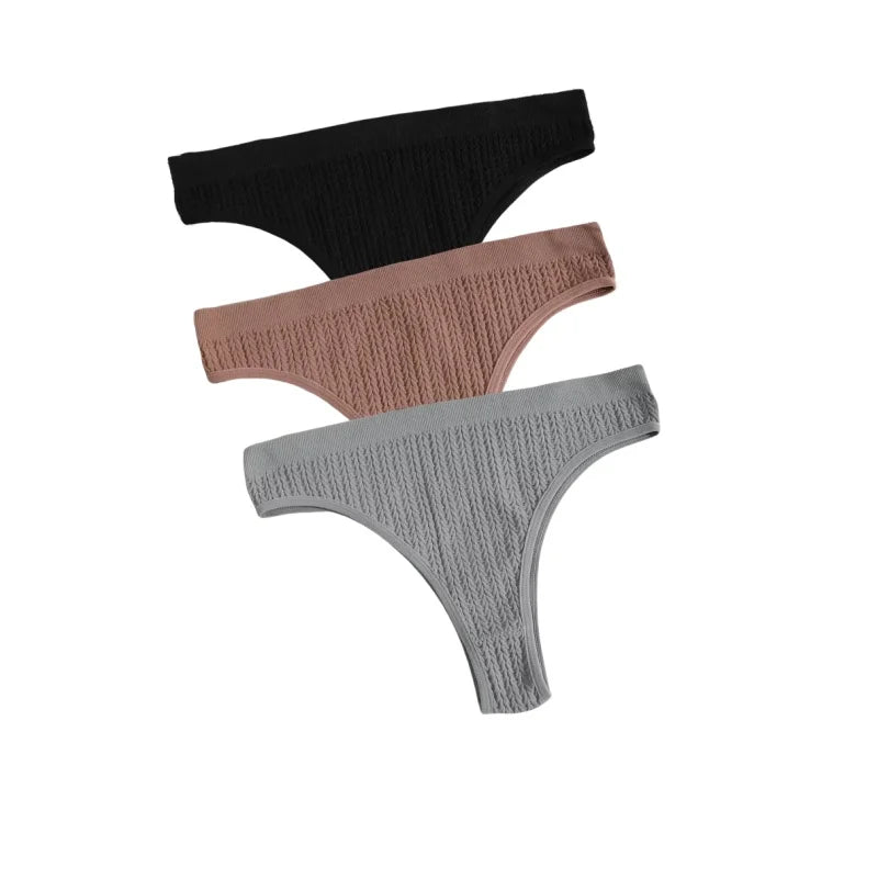 3Pcs/Set Seamless Panties Women Low Waist Briefs Soft Underwear Solid Color Sexy Lingerie Female Underpants Stretch Panty Aviola