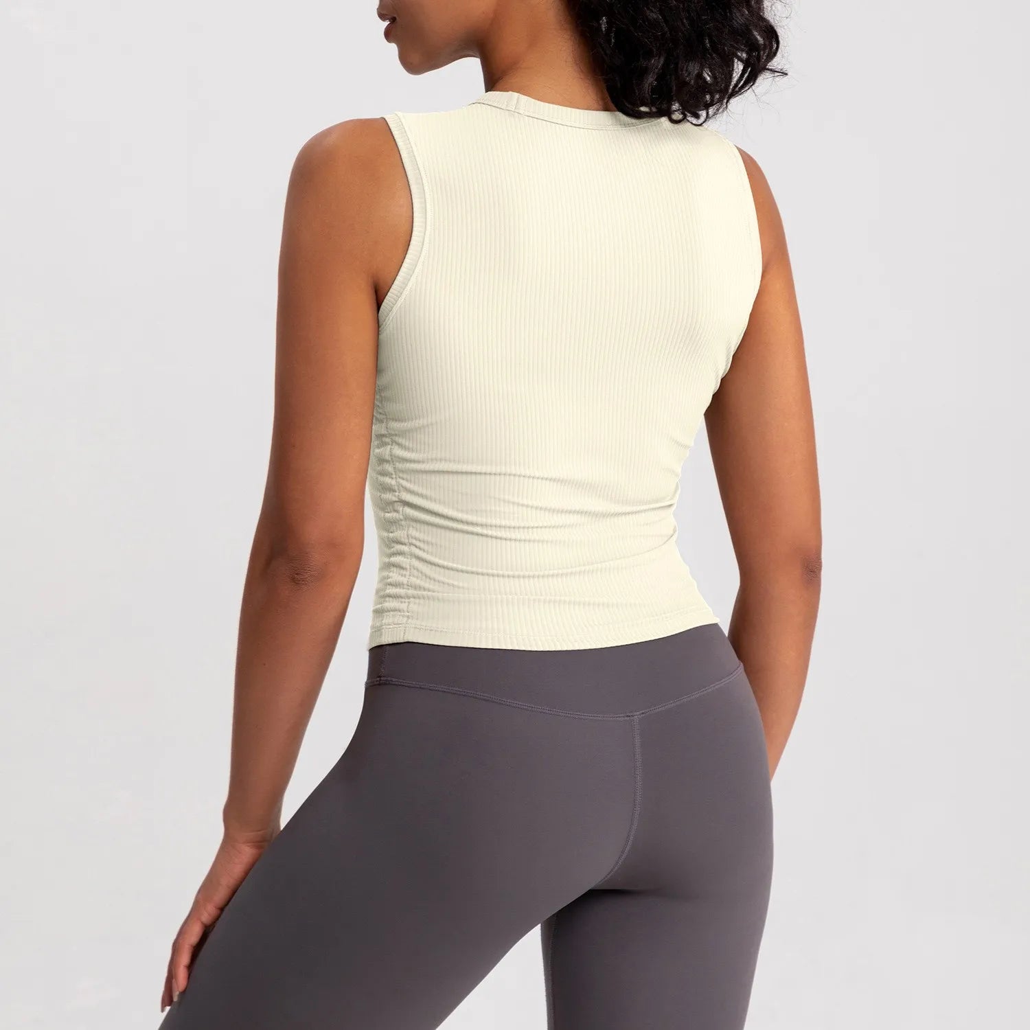 2024 Summer Women's Sports Vest Tank Vest Sleeveless Yoga Vest ruched Slim-fit Quick-dry Sports Tops Running Shirt Fitness Top Aviola