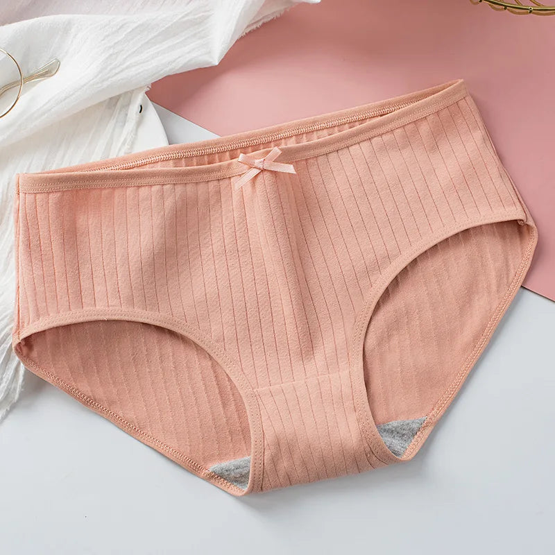 7Pcs/Set Cotton Panties Low Waist Briefs Women Sexy Lingerie Female Underpants Panty Solid Color Breathable Underwear Intimates Aviola