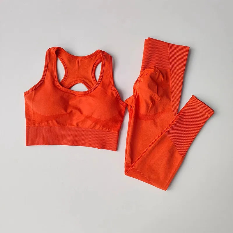 Women's tracksuit Fitness Yoga Sets Sportswear Workout Sports Bra+High Waist Leggings Gym Clothing Seamless Sports Suits Aviola
