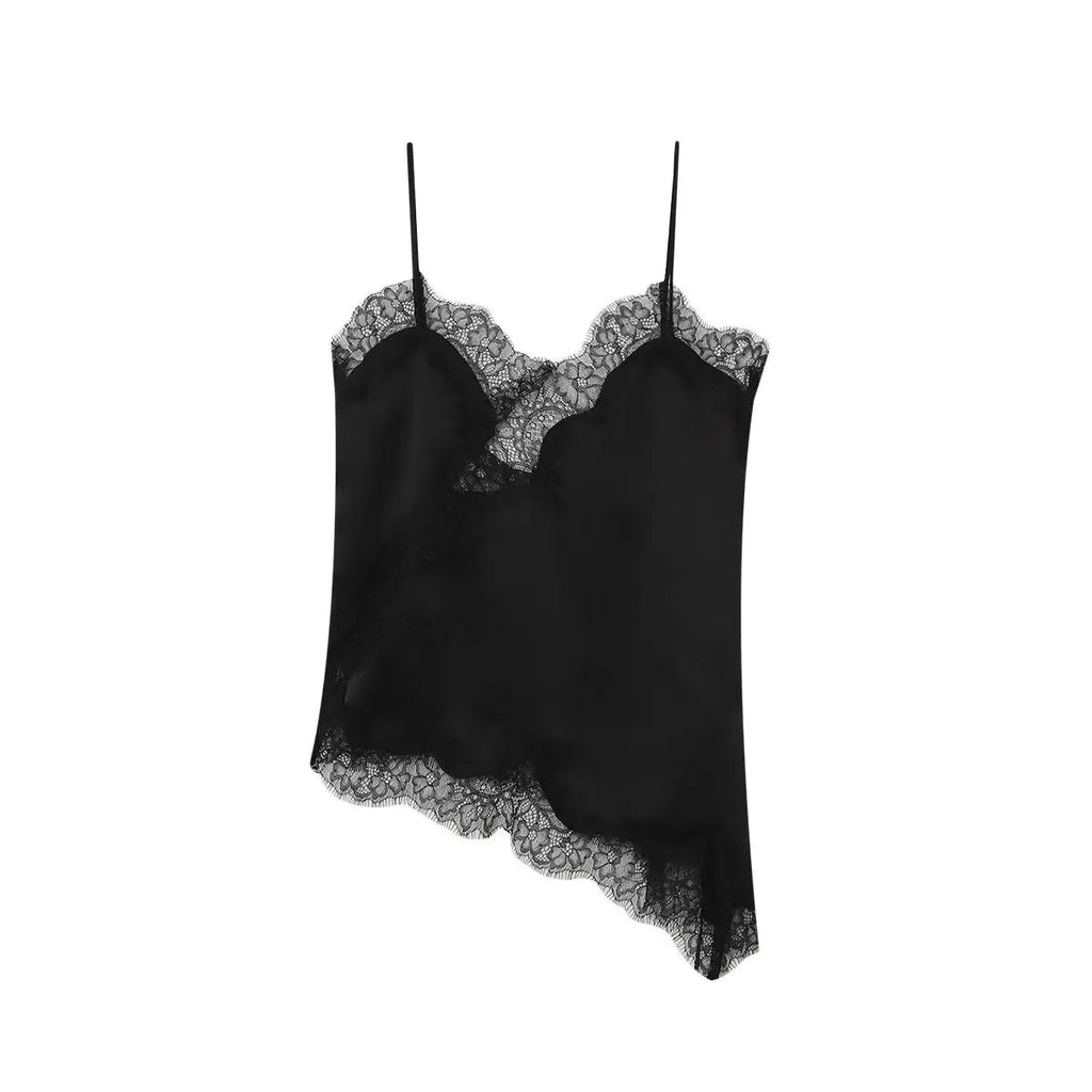 UNIZERA Sexy Asymmetric Hem Lingerie Lace Decorated Suspender Top 2025 Summer New Arrivals Women's Clothing Aviola