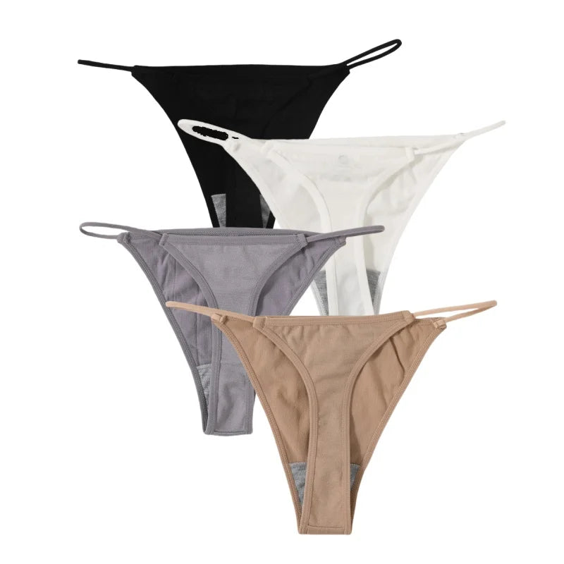 4Pcs/Set Women G-String Seamless Panties Underwear Sexy Lingerie Low Rise Thongs Female G-String High Cut Pantys Aviola